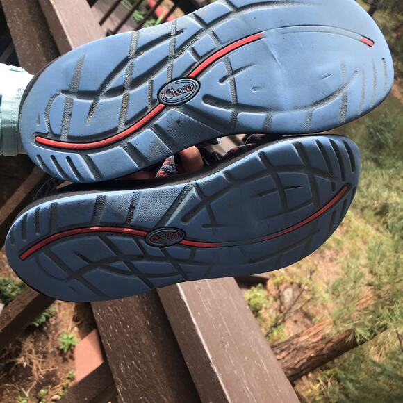 Chacos Strappy Red Blue Sandals Women’s Size 9 - Picture 7 of 9